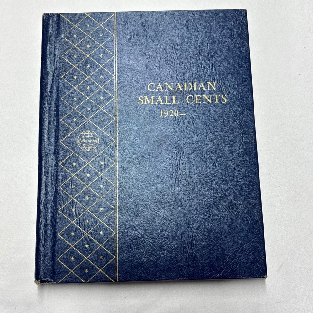 Whitman Bookshelf Coin Album 9501 Canadian Small Cents 1920- Vintage Blue Binder
